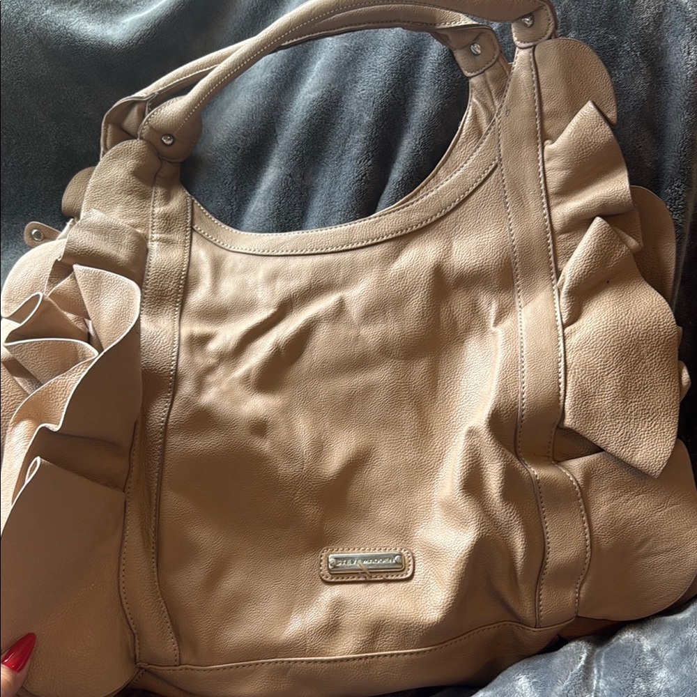 Steve Madden Tan Shoulder Bag with Metallic Accents